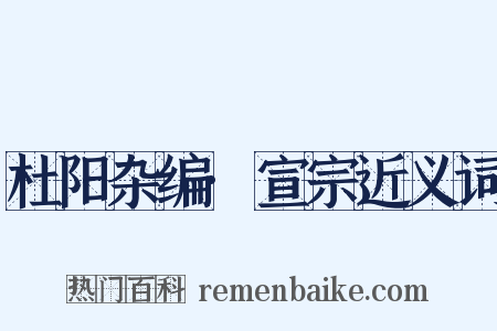 杜阳杂编·宣宗近义词是什么意思的图片